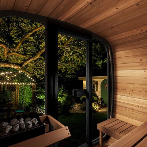 SaunaLife Model CL5G Outdoor Sauna Kit (Up to 4 Persons) Cube Luxury Series