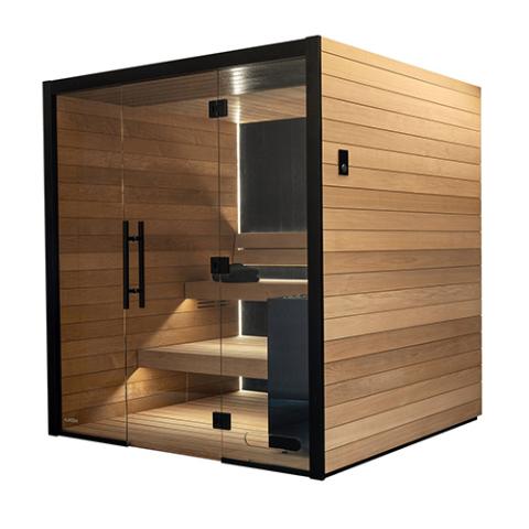 Vulcana Cabin Indoor Sauna Kit (Up to 4 Persons) Thermo-Aspen, Glass Front