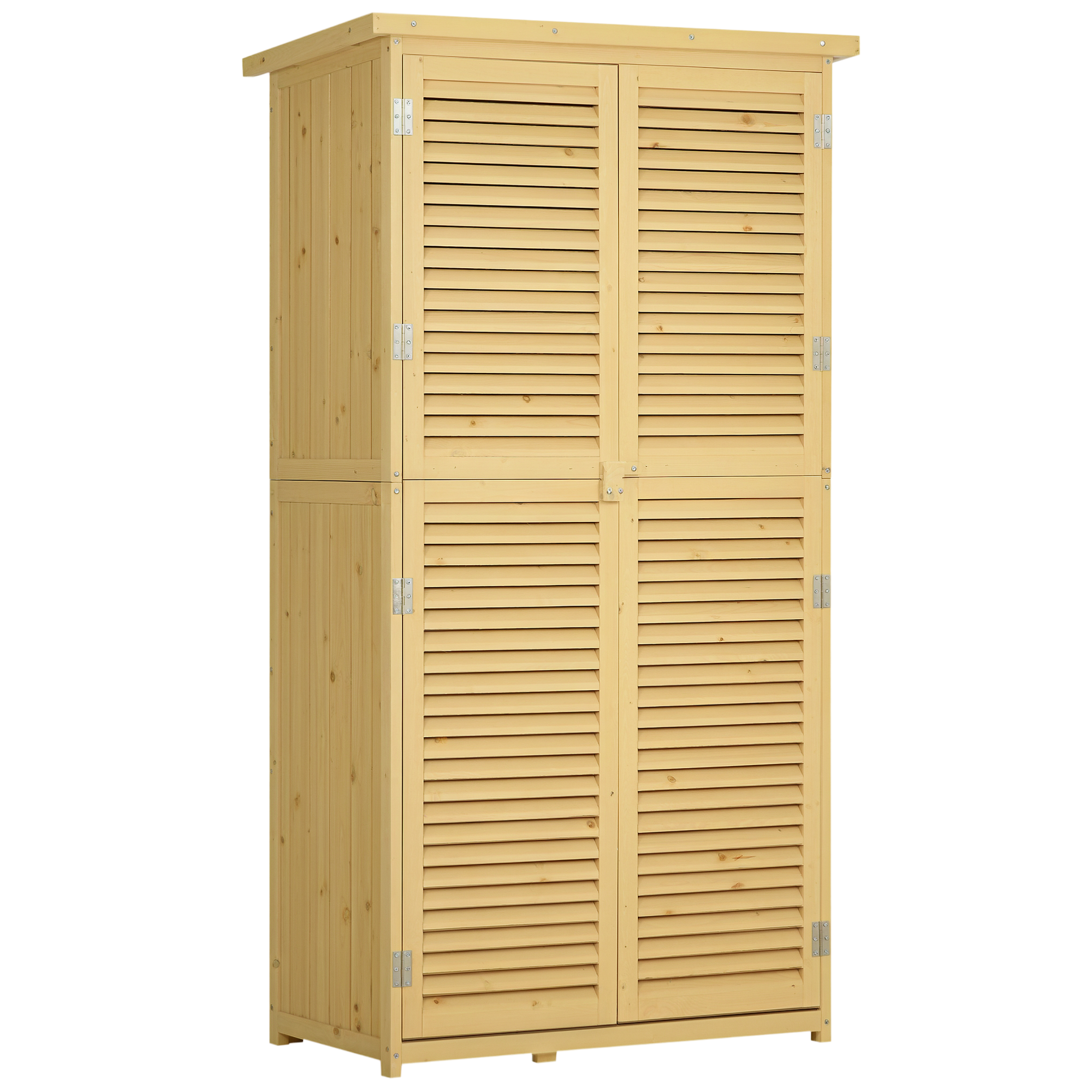 5' x 3' Wooden Outdoor Storage Cabinet Garden Shed with Asphalt Roof & Lock