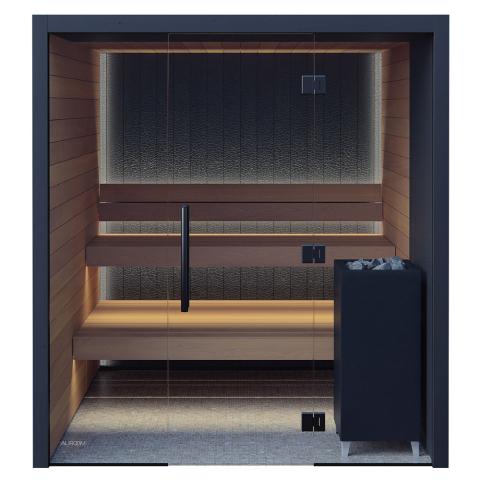 Vulcana Cabin Indoor Sauna Kit (Up to 4 Persons) Thermo-Aspen, Glass Front