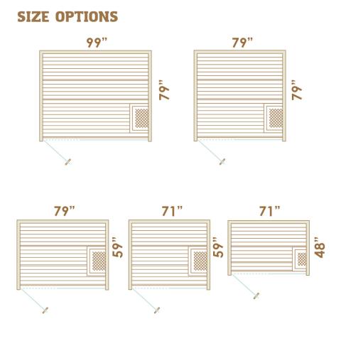 Libera Wood Indoor Sauna Kit (Up to 6 Persons) Customizable Design