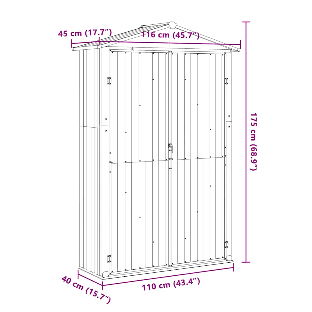 Garden Shed 116x Galvanized   Garden Shed 116x Galvanized