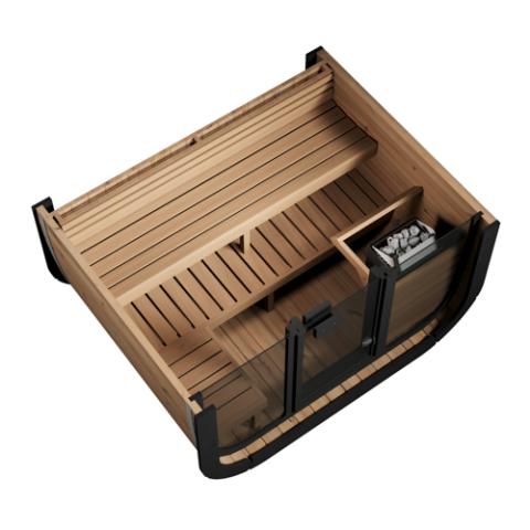 SaunaLife Model CL5G Outdoor Sauna Kit (Up to 4 Persons) Cube Luxury Series