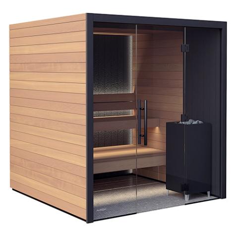 Vulcana Cabin Indoor Sauna Kit (Up to 4 Persons) Thermo-Aspen, Glass Front